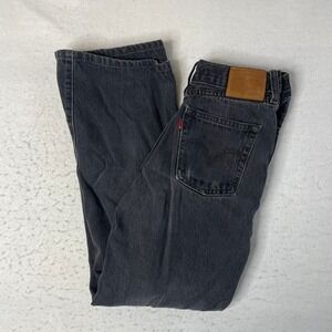 Levi's Ribcage Wide Leg Jeans Womens 25 Black High Rise Denim Cotton Blend